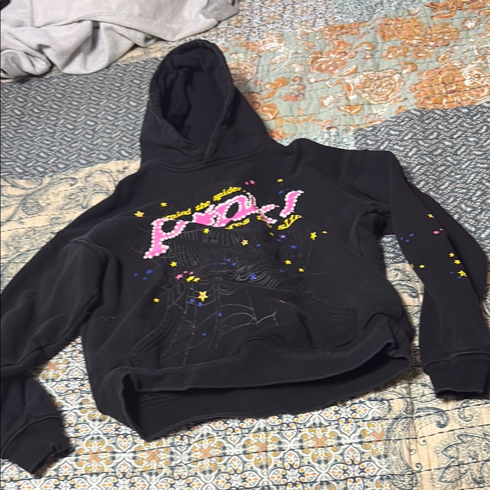 Black spider hoodie p*nk